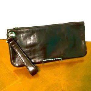HOBO Zoe Chocolate Brown Leather Wristlet